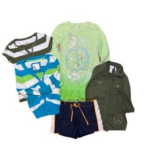 Justice Girls Size 10 Bundle 5-Piece 2010s Clothes Peace Sign Dress Shorts Tops